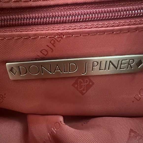 Donald j Pliner Hobo Suede Croc Leather Copper Handbag Purse - Picture 9 of 13